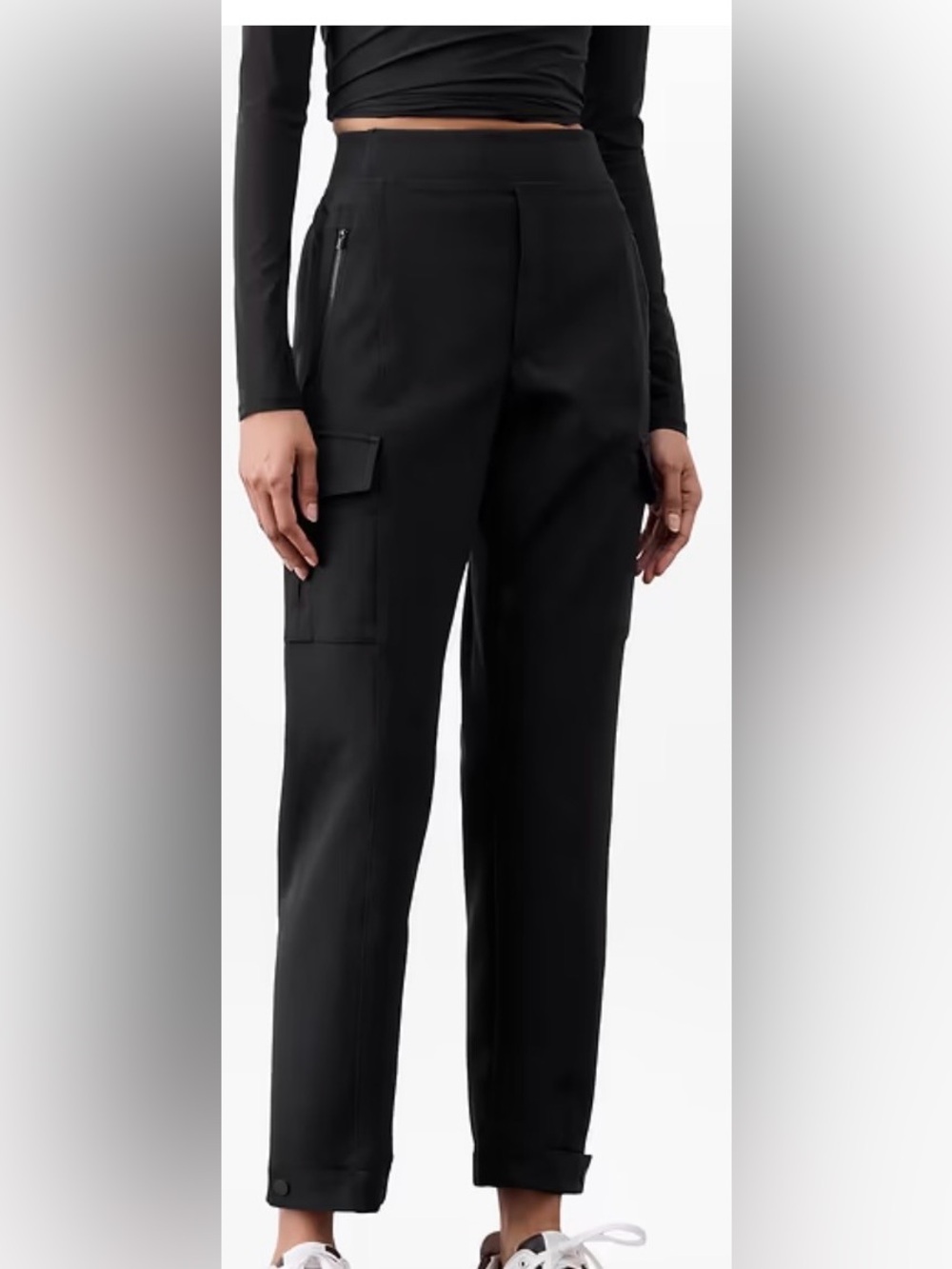 Athleta Endless High Rise Cargo Pants Black 0 Petite